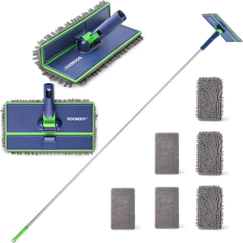 BOOMJOY Wall Cleaner Mop - Foldable Panel, 72" Long Handle, Cleaning Mop Duster for Walls, Ceilings, Baseboards, Floors