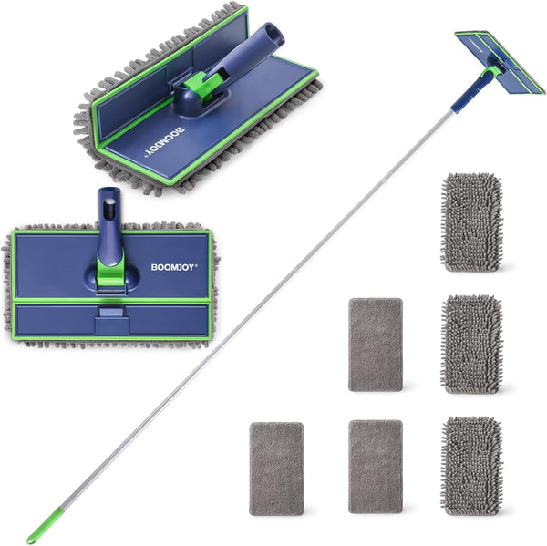 BOOMJOY Wall Cleaner Mop - Foldable Panel, 72" Long Handle, Cleaning Mop Duster for Walls, Ceilings, Baseboards, Floors