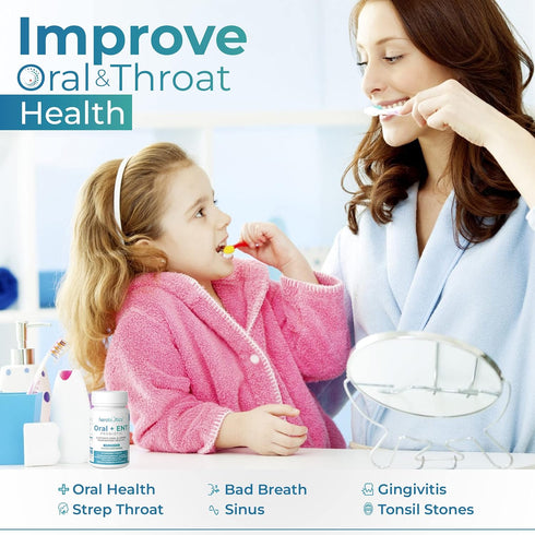 Oral Probiotics for Better Breath, Gingivitis, Strep Throat, Tonsil Stones - 6 Bn CFU Chewable Tablets with