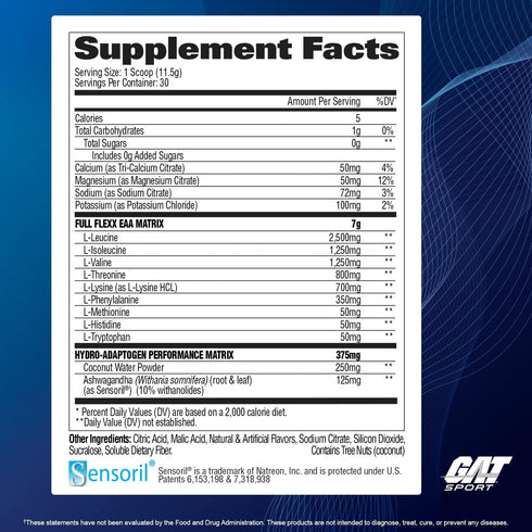GAT SPORT Flexx EAAs + Hydration, Advanced Essential Amino Acids, 30 Servings