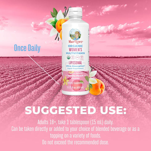 MaryRuth Organics USDA Organic Multivitamin for Women - Sugar Free Liquid Vitamins, Immune Support Supplement,