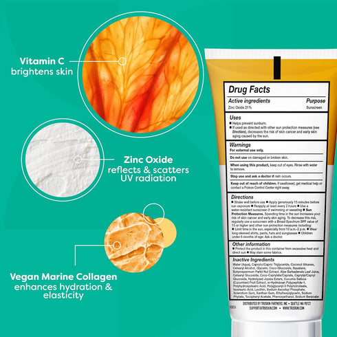 TruSkin Mineral Face Sunscreen SPF 30 – Lightweight Broad Spectrum Sunscreen for Sensitive Skin, 1.7 fl oz with Zinc