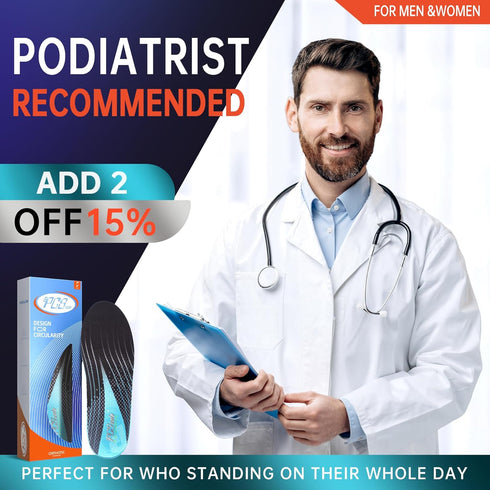 PCSsole Plantar Fasciitis Insoles for Men Women, Heavy Duty High Arch Support Inserts for Flat Feet Pain Relief