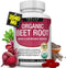 Organic Beet Root Powder Tablets, 2040mg Natural Nitric Oxide Beets, Energy Support, 90 Tablets