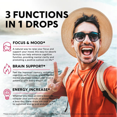 USDA Organic Vitamin B12 Sublingual Drops - 5000 mcg Liquid Vegan Methylcobalamin for Energy Boost, Focus & Mood