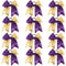 Oaoleer 12 Count 7" Hair Ties for Girls - Large Sparkly Sequin Glitter Cheer Bows, Purple & Gold