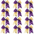 Oaoleer 12 Count 7" Hair Ties for Girls - Large Sparkly Sequin Glitter Cheer Bows, Purple & Gold