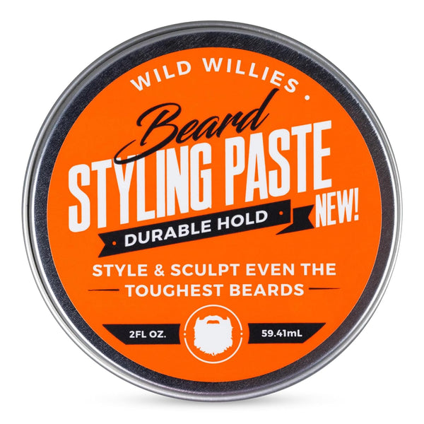 Wild Willies Medium Hold Beard Styling Paste - Men's Grooming Balm for Hydrating & Taming Flyaway Facial Hair