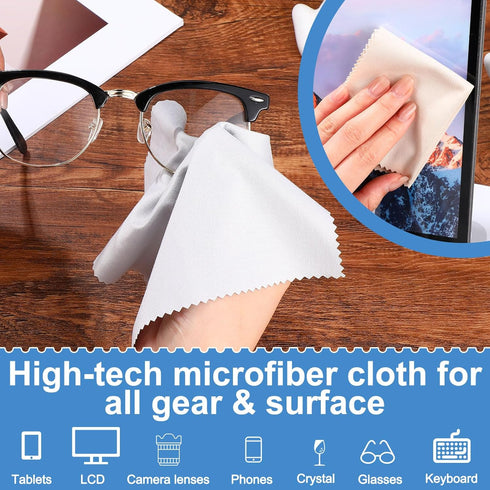 50 Pieces Microfiber Cleaning Cloths for Glasses, 7 x 6 Inch for Electronics and Cell Phone