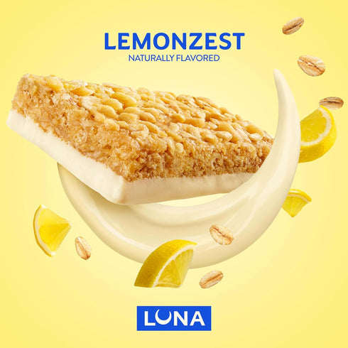 Pack (12 Pack) LUNA Bar - LemonZest Flavor - Gluten Free Snack Bars - Non-GMO - Protein Bars - Made with Organic Oats