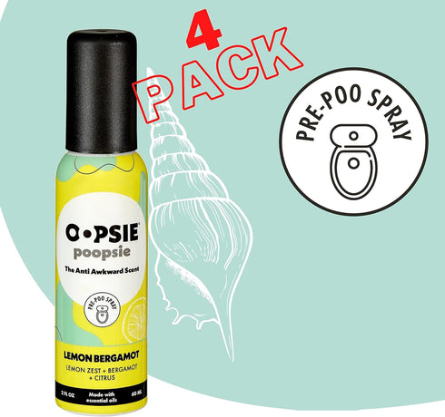 Pre Poop Spray - 4 Pack Natural Toilet Spray for Bathrooms, Trap Odors & Eliminate Embarrassment, 2oz