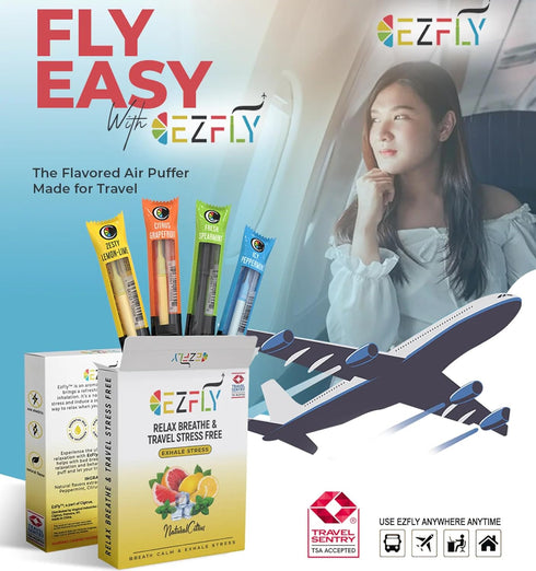 TSA- Accepted Oral Fixation Flavored Air Device, Habit Replacement | Zen Travel Stress Relief for Travelers, Perfect for Airport and Airplane Use | Natural Support, 4-Pack.