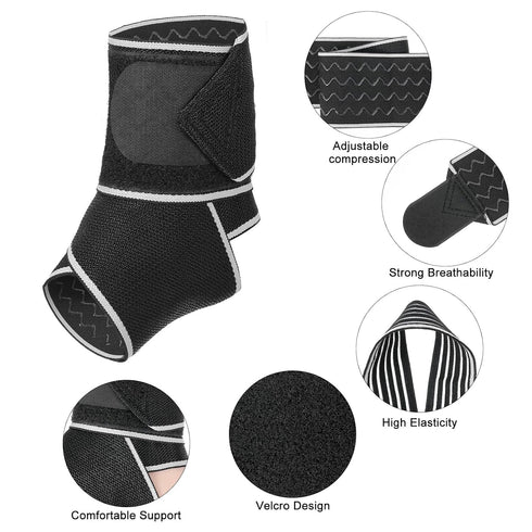 Hpmjz 2 Pcs Ankle Brace for Sprained Ankle, Ankles Support for Women Men Breathable Elastic Arch Support Socks