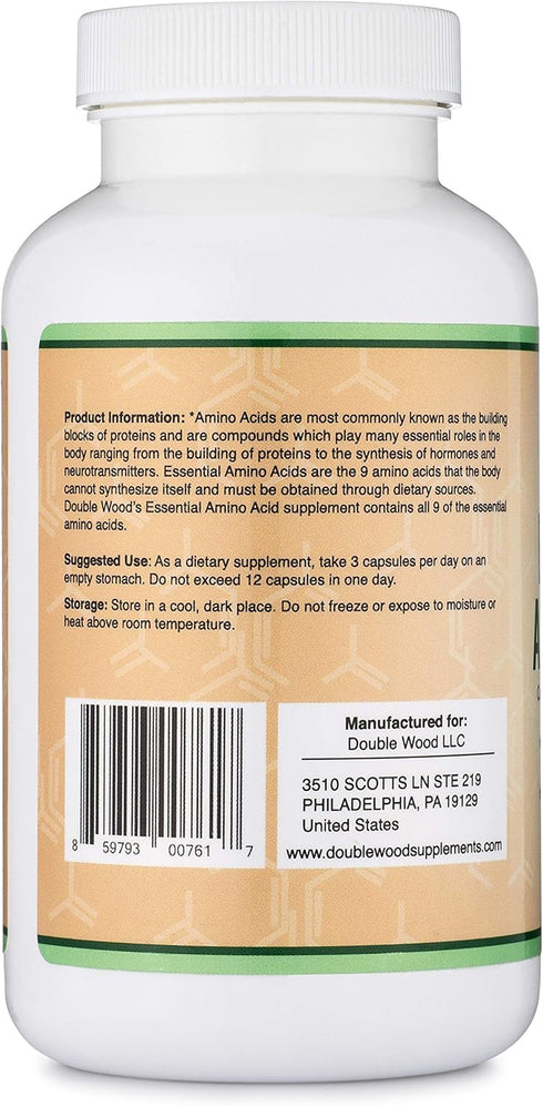 Essential Amino Acids - 1 Gram Per Serving Powder Blend of All 9 Essential Aminos (EAA) and Branched-Chain Aminos