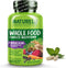 NATURELO Whole Food Multivitamin + Immune Blend with Elderberry & Mushrooms, 60 Vegan Capsules