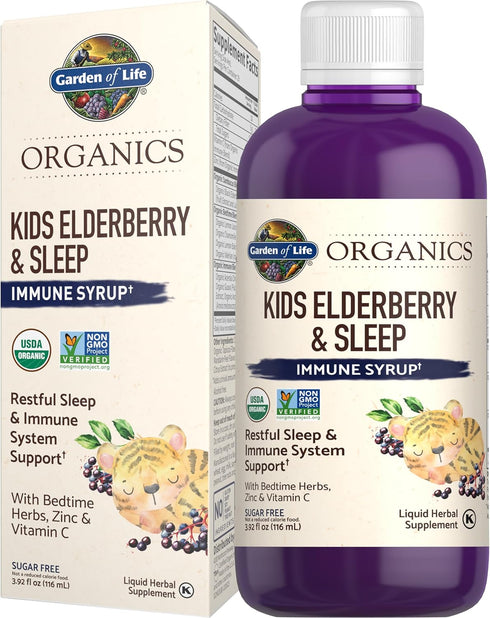 Garden of Life Organics Elderberry Immune Support for Kids, 3.92 fl oz, with Zinc and Vitamin C