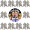 Kenz Laurenz 7" Jumbo Cheer Bow, Silver-Gray, Big Hair Bows with Ponytail Holder, Large Classic Accessories for Teens,