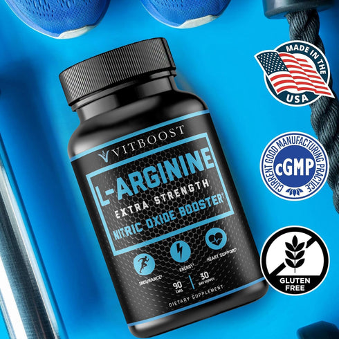 Extra Strength L Arginine Capsule 1500mg - Nitric Oxide Supplements for Muscle, Stamina, Energy & Vascularity