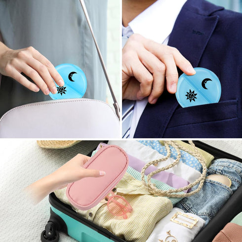 XHGWJSX 2 7 Weekly Pill Organizer Times a Day, Travel Pill Box Day with Large Opening, Pill Case with Handle, Pill