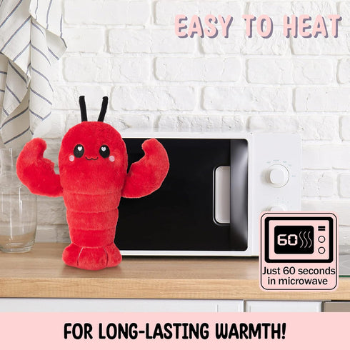 Crustacean Microwavable Unscented Heating Pad for Women, Plush Heatable Stuffed Toy Animal Gift