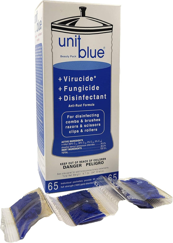 Unit Blue Barber Disinfectant Concentrate, Virucide, Fungicide, Anti-Rust Formula for Professional Barber Supplies