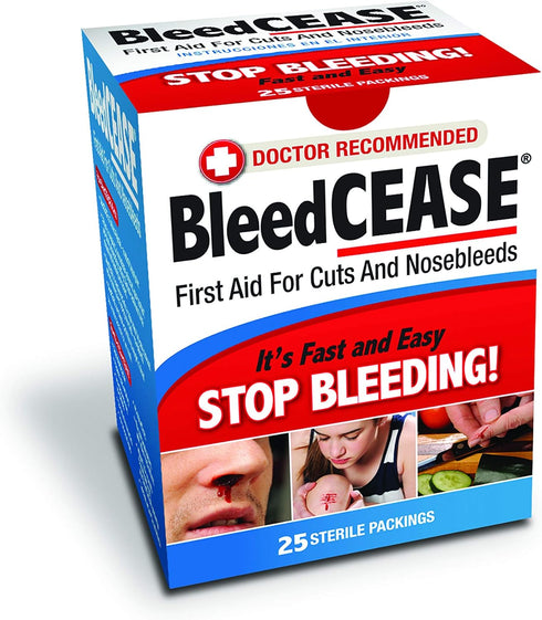 Packings, 25 Count BleedCEASE First Aid for Cuts and Nosebleeds Sterile