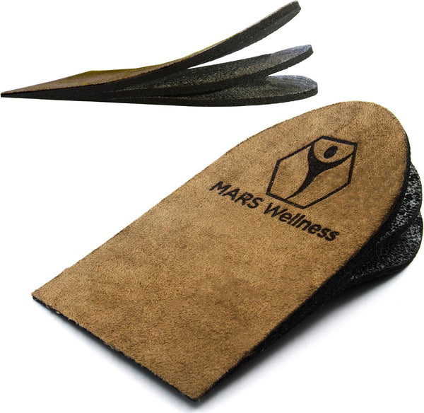 Premium Adjustable Orthopedic Heel Lift for Heel Pain and Leg Length Discrepancies, Pack of 2 (Small) - Brown