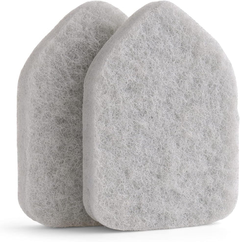 Replacement Scrubber Sponge Head for Extendable Tub Tile Shower Scrubber, Non-Scratch (2X Scrubber Sponge Gray)