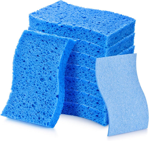 Wsivoiv 8PCS Dish Sponges Kitchen, Premium Blue Dish Washing Kitchen Sponge, Compressed Cleaning
