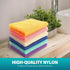 UJFQBH 6 Pieces African Net Sponge, Long Bath Sponge Exfoliating Shower Body Scrubber for Daily Use - Purple, Orange
