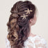 PAGOW 3 PCS Starfish Hair Clips - Gold Rhinestone Pearls Crystal Hair Accessories for Women