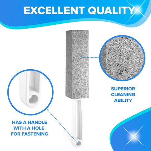DISIWENE Pumice Cleaning Stone with Handle for Toilet Bowl, Hard Water Ring Remover for Bath, Pool, Kitchen, Household