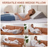 Knee Wedge Pillow, Memory Foam Leg Pillow for Sleeping, Triangle Pillow Wedge for Knee Support, Leg Elevation, Back