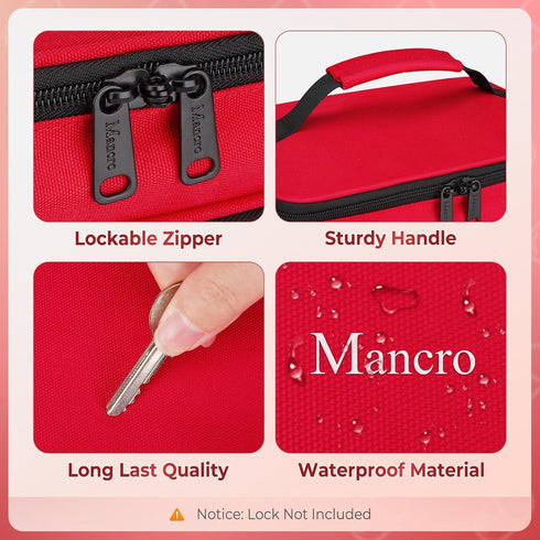 Mancro Dual Layers Medicine Organizer Bag, Pill Bottle Organizer Storage with Lockable Zipper, Medication Travel Bag
