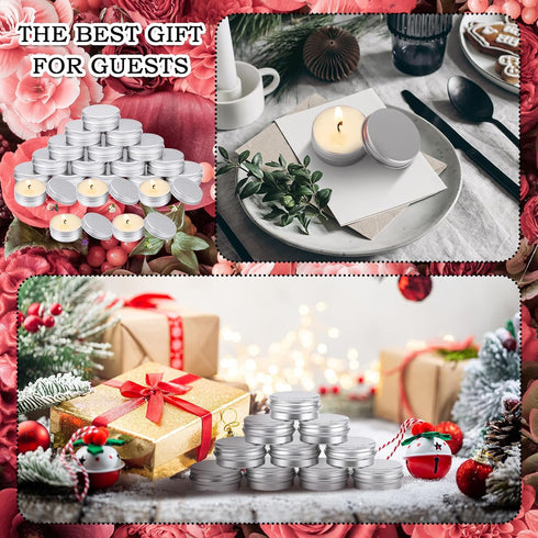 MTLEE 50 Pcs Wedding Scented Candles Gift Travel Tin Candle Aromatherapy Candle for Christmas Winter Baby Shower Favors