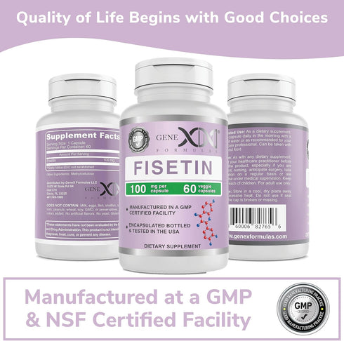 GENEX Fisetin 100mg/Serving (60 Capsules) | Antioxidant for Healthy Aging and Brain Wellness - Non-GMO, Gluten Free