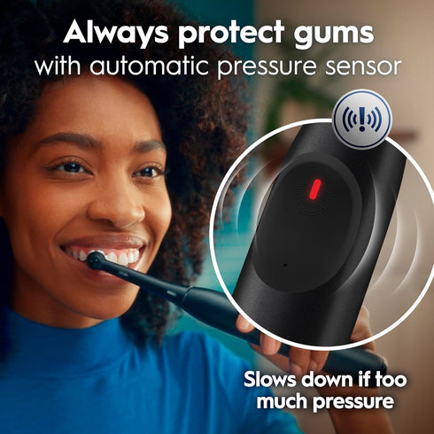 iO2, 3 Oral-B Rechargeable Electric Toothbrush, Cleaning Modes, Automatic Pressure Sensor to Protect Gums, Pure White
