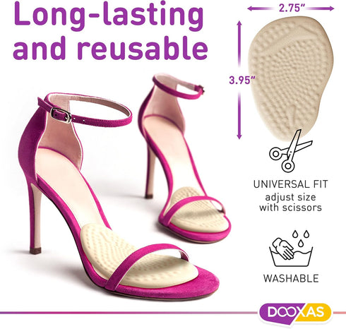Premium Flannel High Heel Pads for Women, Ball of Foot Cushion Inserts for Pain Relief