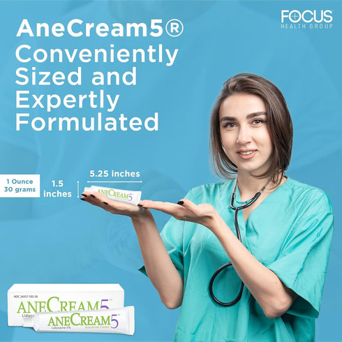 AneCream5-5% Lidocaine Numbing Cream, Maximum OTC Strength, Medical Grade Topical Anesthetic Pain Numbing Cream,