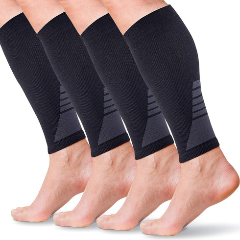 Calf Compression Sleeves for Men and Women - (2 Pair) Footless Support Socks for Varicose Vein, Nursing, Pregnancy,