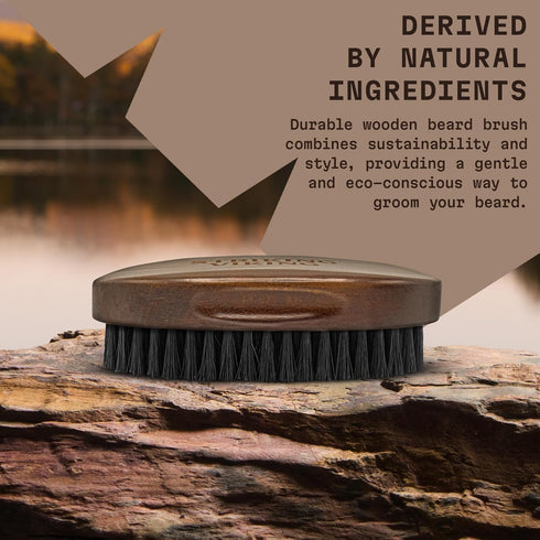 Striking Vikings Boar Bristle Beard Brush, 4.2" Ergonomic Design for Men’s Grooming & Beard Care