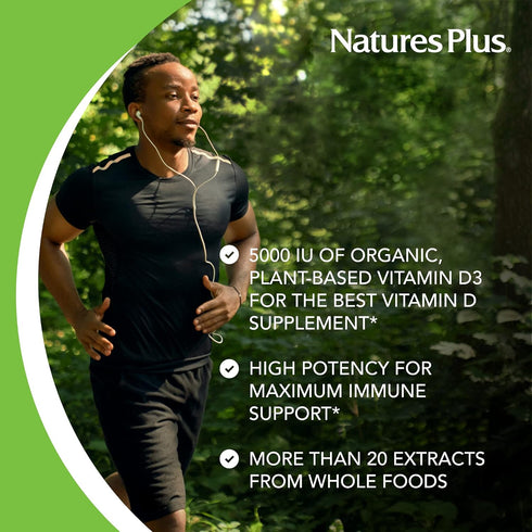 Natures Plus Source of Life Garden Vitamin D3, 60 Vegan Capsules, Pack of 2, Immune System Support