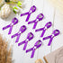 100 Pcs Cross Funeral Ribbons - Memorial Ribbon with Safety Pin for Mourning (Purple)