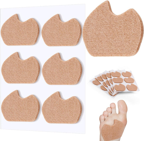 SATINIOR 30 Pcs Foot Pads for Dancer Sesamoiditis, Large Area Corn Pads, Metatarsal Felt Cushion Pads for Pain Relief