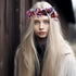 Vivivalue Floral Halo Boho Flower Headband, Floral Crown Headpiece for Wedding Party, Purple