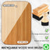 2 Pcs Cutting Board Oil Wax Applicator, Rectangular Circular Wooden Oil for Butcher Blocks
