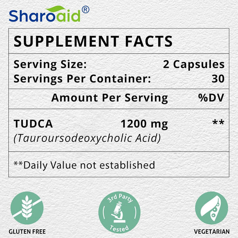 TUDCA Liver Support Supplements 1200 mg - High Strength Vegan Capsules for Liver, Kidney, Gallbladder Health