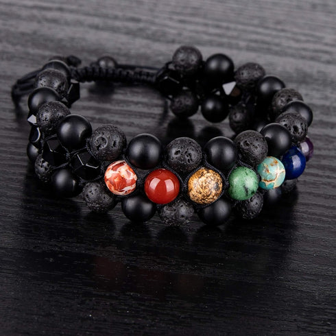 8mm Natural Lava Rock Stone Bracelets for Men - Healing Crystal Essential Oil Diffuser Beads Chakra Bracelet