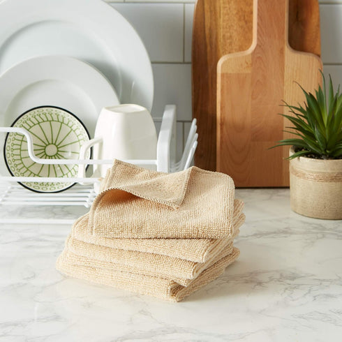Set, 12x12, 6 DII Cleaning Collection Soft Highly Absorbent Microfiber, Dishcloth Taupe, Piece
