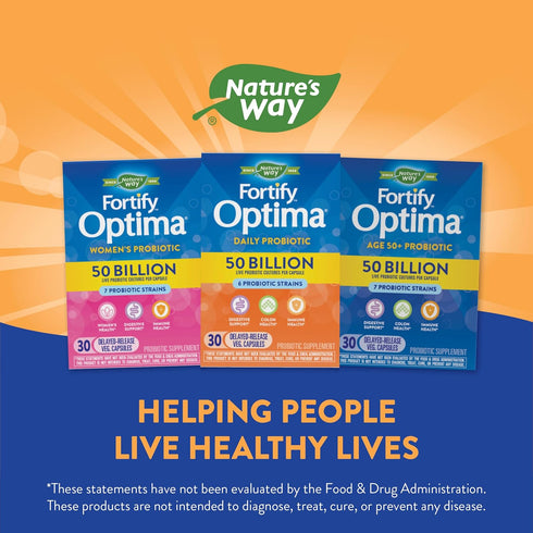 Nature's Way Fortify Optima Daily Probiotic, 30 Vegan Capsules for Digestive & Immune Health